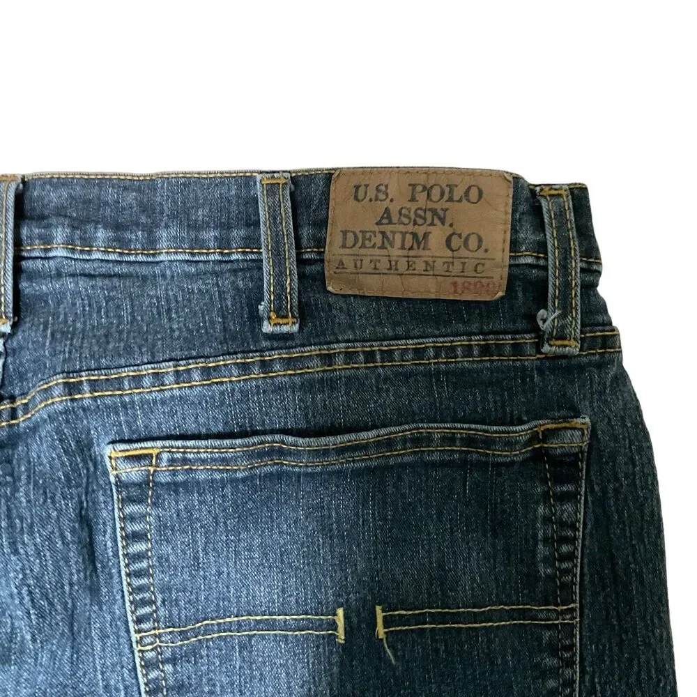 US Polo Assn Denim Co ACTUAL SIZE 38x29 Jeans Men's Straight‎ Leg Tag Size 38x30